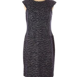 Ann Taylor Fitted Casual Woven Dress Navy Blue